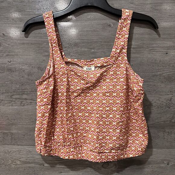ANA A New Approach Daisy Tank Hippie Pink Orange Floral Size Medium - Picture 1 of 6
